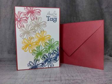 Grußkarte Genieße jeden Tag mit Blüten handgemacht